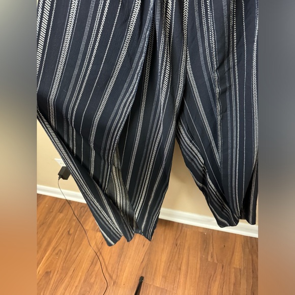 Strapless Navy Striped Jumpsuit - Picture 3 of 3